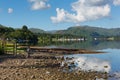 UK Lake District Ullswater Cumbria mountains blue sky white clouds Royalty Free Stock Photo