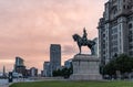 The UK landmark, Liverpool, image captured at sunrise in the city center downtown docklands