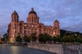 The UK landmark Liverpool, image captured at sunset in the city center downtown docklands