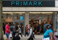 An exterior shot of Primark in Croydon with pedestrians walking past.