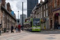 A London Transport Tram travelling through the centre of Croydon in Surrey, Uk Royalty Free Stock Photo