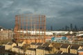 UK, London, The Oval Gasholder in the city view Royalty Free Stock Photo