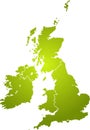 Uk map green Royalty Free Stock Photo