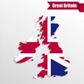 UK map with UK flag inside and ribbon Royalty Free Stock Photo