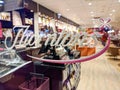 UK, March 2020: Thorntons chocolate logo on store entrance Royalty Free Stock Photo