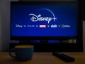UK, March 2020: TV Television Disney plus streaming service