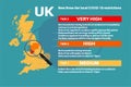 UK new three-tier local COVID-19 restrictions explained Infographic on a blue background