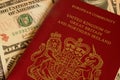 Uk passport and currency Royalty Free Stock Photo