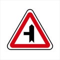 uk road sign. Main Road Secondary Road Junction Signage. Vector illustration. Royalty Free Stock Photo