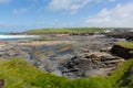 UK rocky coastal scene Newtrain Bay North Cornwall near Padstow and Newquay England Royalty Free Stock Photo