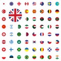 UK round flag icon. Round World Flags Vector illustration Icons Set. Royalty Free Stock Photo