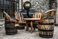 UK, Scotland 17.05.2016 Glen Grant Speyside Single Malt Scotch Whisky Distillery production furniture Royalty Free Stock Photo