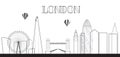 UK, Silhouette London city background. Vector Illustration.