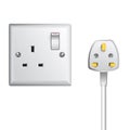 UK socket and cable Royalty Free Stock Photo