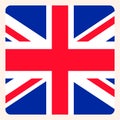 UK square flag button, social media communication sign, business