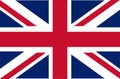 UK. Union Jack. Flag of United Kingdom. Official colors. Correct proportion. Vector illustration. The British flag is flying in th Royalty Free Stock Photo