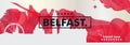 UK United Kigdom Belfast skyline city gradient vector banner