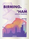 UK United Kingdom Birmingham skyline city gradient vector poster