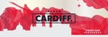 UK United Kingdom Cardiff skyline city gradient vector banner