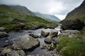 UK, Wales, Snowdonia, Pass of Llanberis, Pont, y, Gromlech, Afon Nant Peris, stream flowing through valley Royalty Free Stock Photo