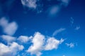 Deep Blue Skies & fluffy clouds Royalty Free Stock Photo