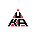 UKA triangle letter logo design with triangle shape. UKA triangle logo design monogram. UKA triangle vector logo template with red Royalty Free Stock Photo