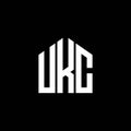 UKC letter logo design on BLACK background. UKC creative initials letter logo concept. UKC letter design Royalty Free Stock Photo