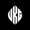 UKG circle letter logo design with circle and ellipse shape. UKG ellipse letters with typographic style. The three initials form a Royalty Free Stock Photo
