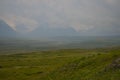 Ukok Plateau in a misty haze