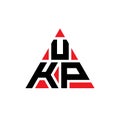 UKP triangle letter logo design with triangle shape. UKP triangle logo design monogram. UKP triangle vector logo template with red Royalty Free Stock Photo