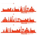 Finland Blue travel destination vector illustration