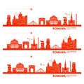 Romania travel destination grand vector illustration.