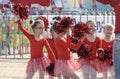 UKRAINA, KIEV - May 28, 2017: Girls - participants of cheerleaders team