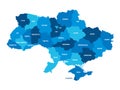 Ukraine - administrative map of oblasts