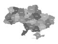 Ukraine - administrative map of oblasts