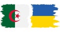 Ukraine and Algeria grunge flags connection vector