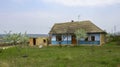 Abandoned old rural clay house in the village of Krinichnoe in the Danube region of Royalty Free Stock Photo