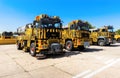 Ukraine, Borispol - MAY 22 : Machine for cleaning the runway. Equipment for maintenance of the runway at the International Airport