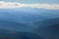 Ukraine Carpathian mountains, blue horizons