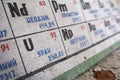 UKRAINE. Chernobyl Exclusion Zone. - 2016.03.20. Periodic table in abandoned school