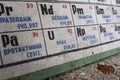 UKRAINE. Chernobyl Exclusion Zone. - 2016.03.20. Periodic table in abandoned school