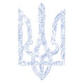 Ukraine coat of arms floral line