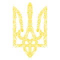 Ukraine coat of arms floral yellow