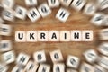 Ukraine conflict crisis dice business concept Royalty Free Stock Photo