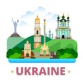 Ukraine country design template Flat cartoon style