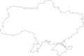 Ukraine country map outline on white