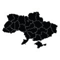 Ukraine country map vector with regional areas