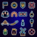 Ukraine Country Neon Stickers