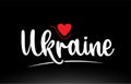 Ukraine country text typography logo icon design on black background