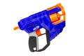 UKRAINE, DNEPR - AUGUST 25, 2022: Hasbro Nerf Elite blaster. Toy blaster isolated on white background. Toy pistol.